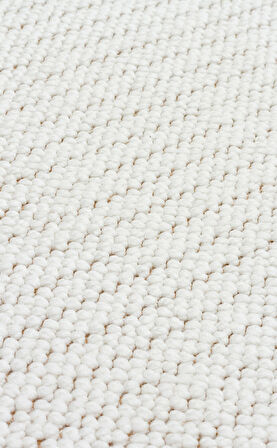 Hoom Rugs Loop Beyaz Spor Saçaklı İskandinav Halı