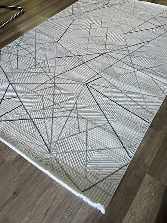 Hoom Rugs Moda 1080 Gri Yün Dokulu Akrilik Antibakteriyel Halı