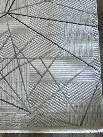 Hoom Rugs Moda 1080 Gri Yün Dokulu Akrilik Antibakteriyel Halı