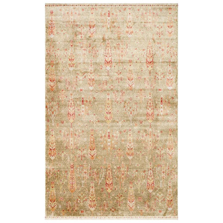 Hoom Rugs Nepal ZR 08 Yün Viskon Tensel Green Autumn Otantik Modern Uşak Halısı