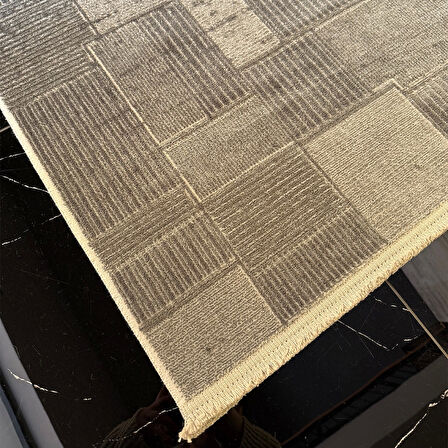 Hoom Rugs İpek 1134 Koyu Gri Yün Tuşeli Akrilik Pamuk Tabanlı Halı