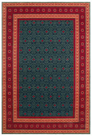 Hoom Rugs Cadis KDM 13 Navy Red Yeni Zelanda Yünü El Emeği Kara Tezgah Halısı