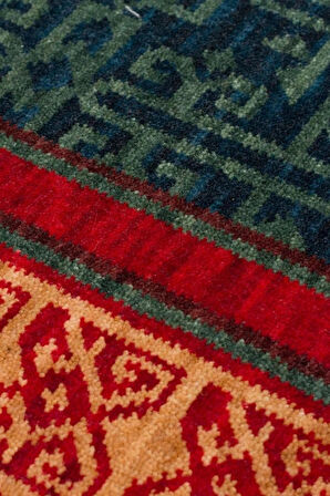 Hoom Rugs Cadis KDM 13 Navy Red Yeni Zelanda Yünü El Emeği Kara Tezgah Halısı