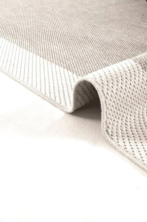 Hoom Rugs Lora 3206 Bej Çerçeveli Pamuk Taban Hav Toz Vermez Sisal Halı