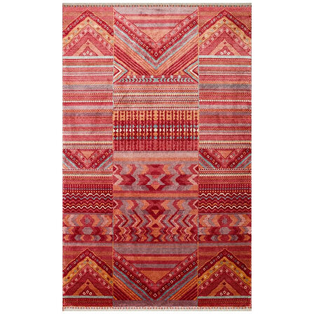 Hoom Rugs Nepal ZR 18 Yün Viskon Tensel Kırmızı Multy Otantik Uşak Desenli Halı