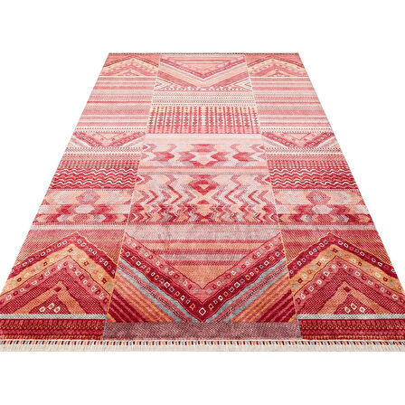 Hoom Rugs Nepal ZR 18 Yün Viskon Tensel Kırmızı Multy Otantik Uşak Desenli Halı