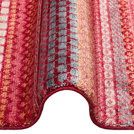 Hoom Rugs Nepal ZR 18 Yün Viskon Tensel Kırmızı Multy Otantik Uşak Desenli Halı