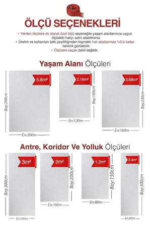 Hoom Rugs Ahlat 2301 Multi Anadolu Desenli Antialerjik Salon Oturma Odası Halısı