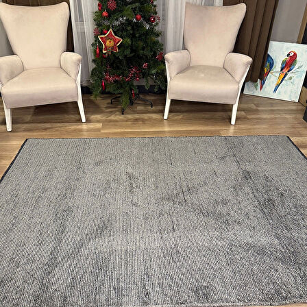 Hoom Rugs Kilim Antrasit Kaymaz Tabanlı Yıkanabilir Düz Renk Kilim