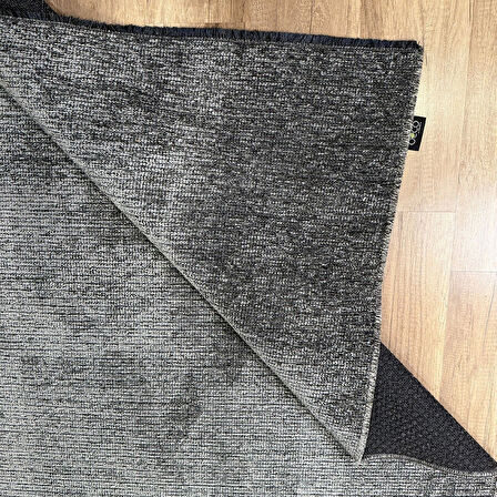 Hoom Rugs Kilim Antrasit Kaymaz Tabanlı Yıkanabilir Düz Renk Kilim