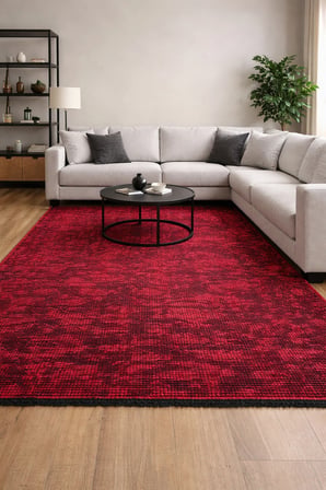Hoom Rugs Vintage VTG 115 Bordo Dekoratif Yıkanabilir Kilim