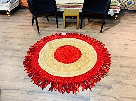 Eko Halı Choti Mix Mx-05 Red Renkli Jüt Görünümlü Hasır Örgü Halı