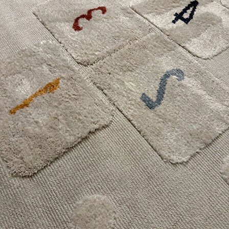 Hoom Rugs Kids Gökküşağı Desenli Antibakteriyel & Kolay Temizlenebilir Çocuk Halısı