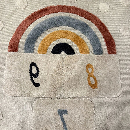 Hoom Rugs Kids Gökküşağı Desenli Antibakteriyel & Kolay Temizlenebilir Çocuk Halısı