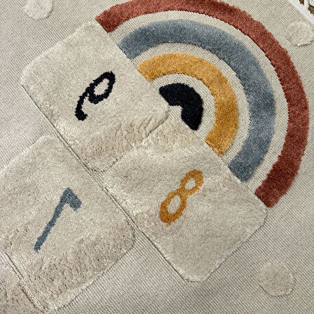 Hoom Rugs Kids Gökküşağı Desenli Antibakteriyel & Kolay Temizlenebilir Çocuk Halısı