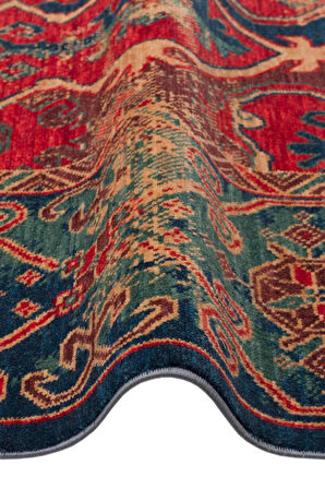 Hoom Rugs Cadis KDM 01 Navy Red Vintage El Emeği Yüksek Kara Tezgah Halısı