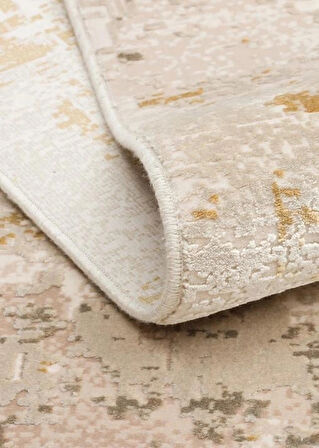 Hoom Rugs Franko FS 34 Cream Beige Viskon & Akrilik Yüksek Dokulu Modern Salon Halısı
