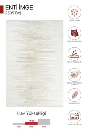 Hoom Rugs İmge 2505 Bej Soft Desenli Akrilik Salon Halısı