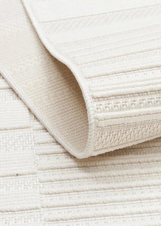 Eko Halı Mono Loop 01 White Sisal Görünümlü Bukleli Kaymaz Tabanlı Yıkanabilir Halı