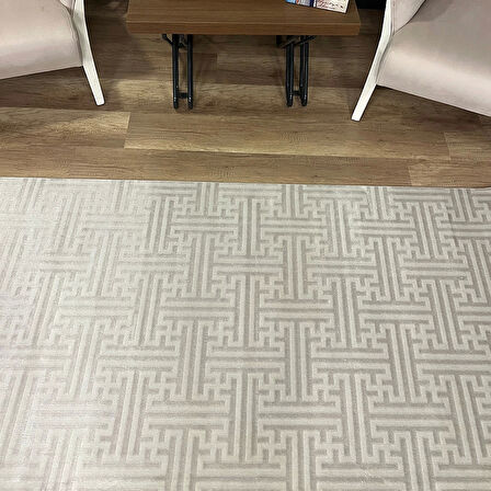 Hoom Rugs Aria 1128 Gri Pamuk Tabanlı Modern Halı