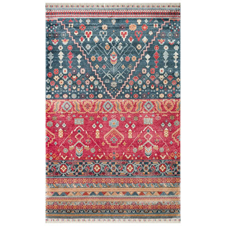 Hoom Rugs Nepal ZR 17 Yün Viskon Tensel Navy Multy Otantik Modern Uşak Desenli Halı