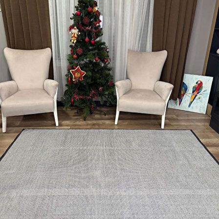 Hoom Rugs Kilim Krem Kaymaz Tabanlı Yıkanabilir Düz Renk Kilim