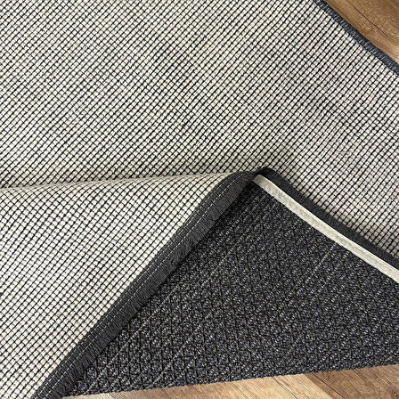 Hoom Rugs Kilim Krem Kaymaz Tabanlı Yıkanabilir Düz Renk Kilim