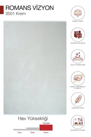 Hoom Rugs Vizyon 3501 Krem Modern Akrilik Halı