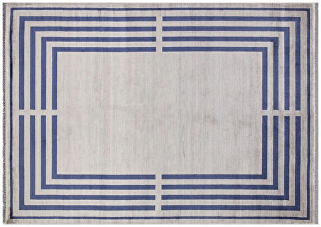 Hoom Rugs York 205 Lacivert Çerçeveli Modern Salon Halısı