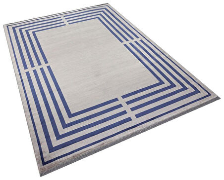 Hoom Rugs York 205 Lacivert Çerçeveli Modern Salon Halısı