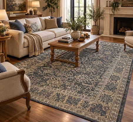 Luxess Halı Alpaca 1190 Antrasit Eskitme Desenli Makine Halısı