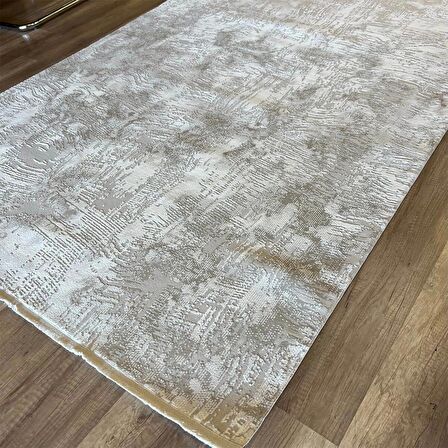 İpek Mekik Halı Gordion 16152 Krem Bej Modern Salon Halısı