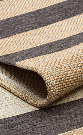 Hoom Rugs Bronx BRN 14 Natural Grey Hasır Görünümlü Kaymaz Tabanlı Kilim