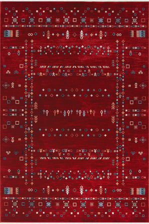 Hoom Rugs Ahlat 2303 Kırmızı Anadolu Desenli Antialerjik Salon Oturma Odası Halısı