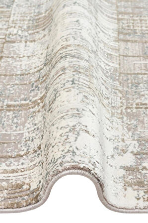 Hoom Rugs Franko FS 36 Cream Beige Viskon & Akrilik Yüksek Dokulu Modern Salon Halısı