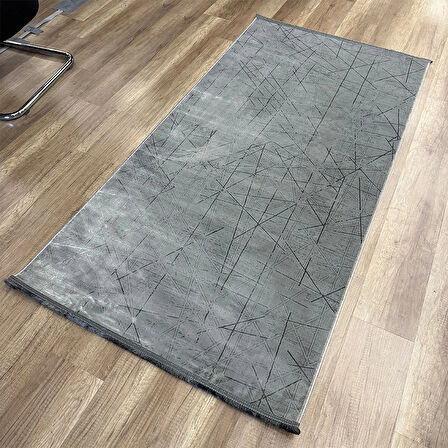 Hoom Rugs Cotton 1141 Gri Yıkanabilir Antibakteriyel Modern Halı