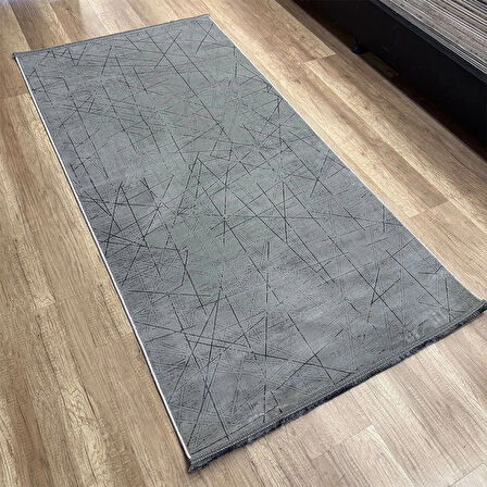 Hoom Rugs Cotton 1141 Gri Yıkanabilir Antibakteriyel Modern Halı
