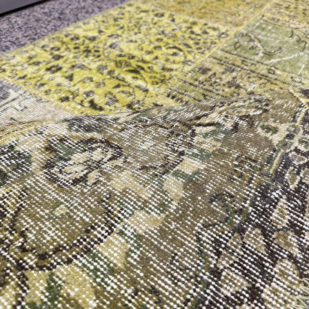Hoom Rugs Patchwork Sarı 120x180 2,16 M2 El Dokuma Kilim