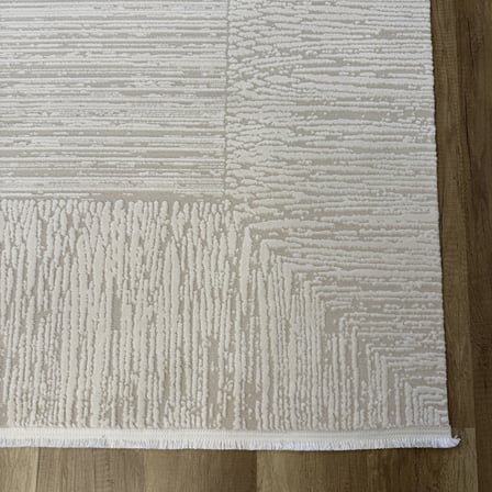 Hoom Rugs Sembol 2906 Krem Akrilik Dayanıklı Makine Halısı