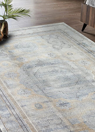 Hoom Rugs Bomonti MHL 04 Antrasit Gold Viskon & Akrilik Modern Salon Halısı