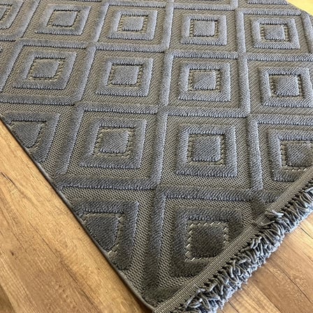 Hoom Rugs Design 1089 Antrasit Desensiz Yumuşak Dokulu İskandinav Halı