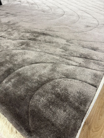 Hoom Rugs Sina Wave Grey %100 Doğal Yün & Viskon El Dokuma Modern Halı