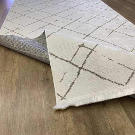 Hoom Rugs Terrace 8207 Beyaz Hav Toz Vermez Dekoratif Kilim