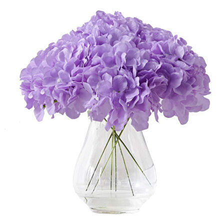 Yapay Çiçek Ortanca Çiçeği Demeti 43 cm Açık Lila 
