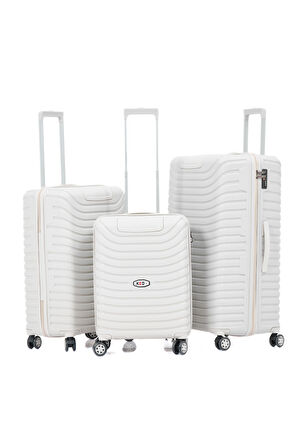 Keo-Plus Kemik 3 lü Set Silikon Kırılmaz PP Valiz