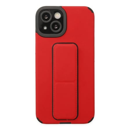 Apple iPhone 14 Plus Kılıf Mega Standlı Silikon - Kırmızı