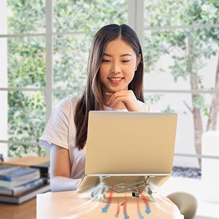Evyora® Ayarlanabilir Dizüstü Destek Tabanı Tamamen Katlanabilir Taşınabilir Laptop Yükseltici