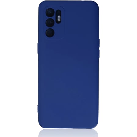 Oppo Reno 6 Kılıf Nano içi Kadife Silikon - Mavi