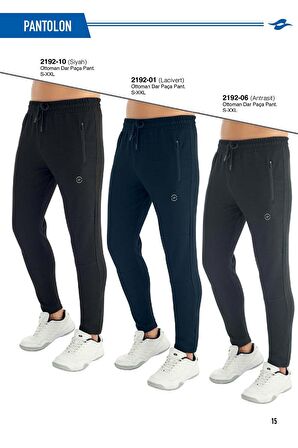 Crozwise 2192-10 Beden S Siyah Ottoman Dar Paça Erkek Spor Pantolon