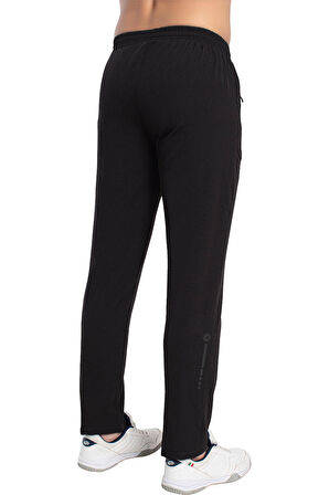 CROZWİSE 2206-10 İnce Kumaş Erkek Lycra Armüllü Spor Pantolon SİYAH